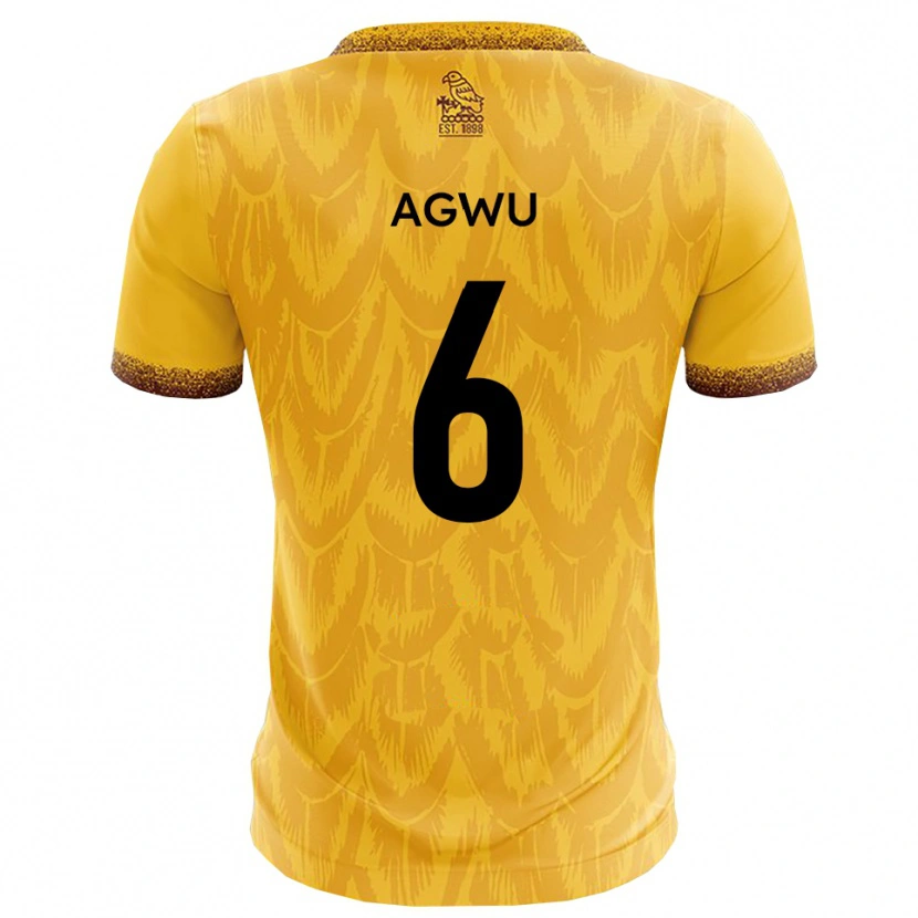 Danxen Uomo Maglia Michael Agwu #6 Giallo Marrone Kit Gara Home 2025/26 Maglietta