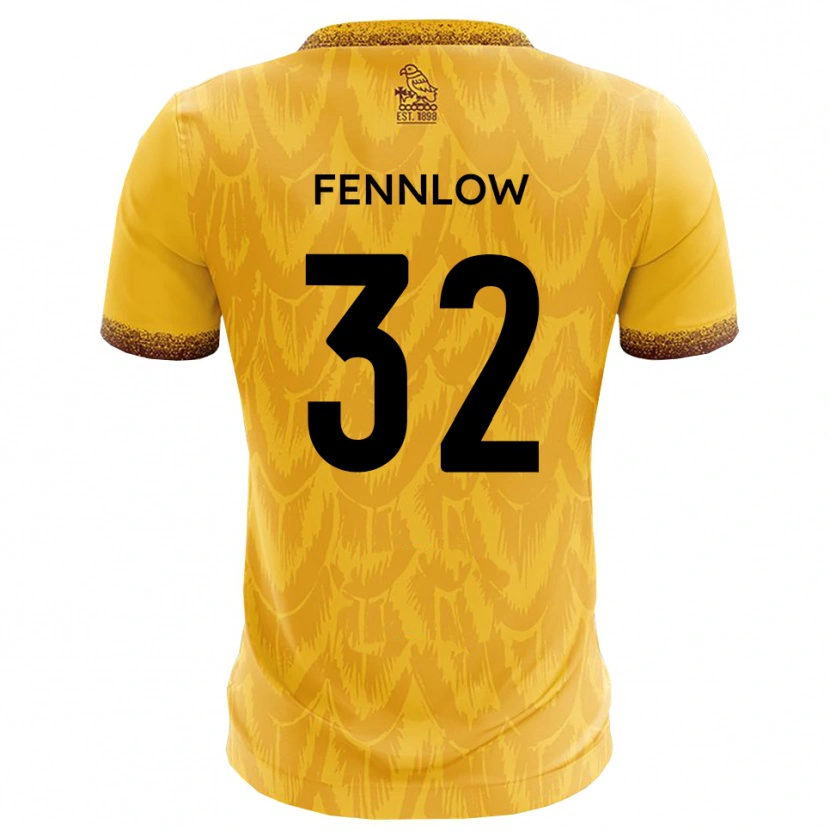 Danxen Uomo Maglia James Fennlow #32 Giallo Marrone Kit Gara Home 2025/26 Maglietta