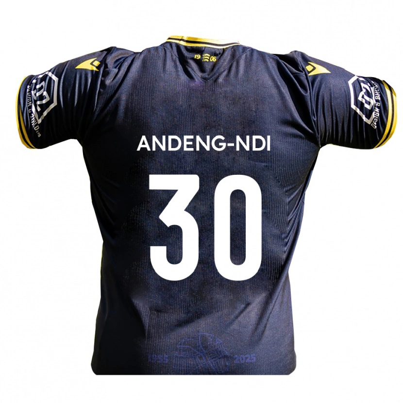 Danxen Uomo Maglia Collin Andeng-Ndi #30 Blu Marino Giallo Kit Gara Home 2025/26 Maglietta