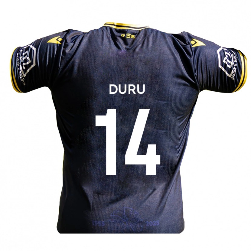 Danxen Uomo Maglia Chinedu Duru #14 Blu Marino Giallo Kit Gara Home 2025/26 Maglietta
