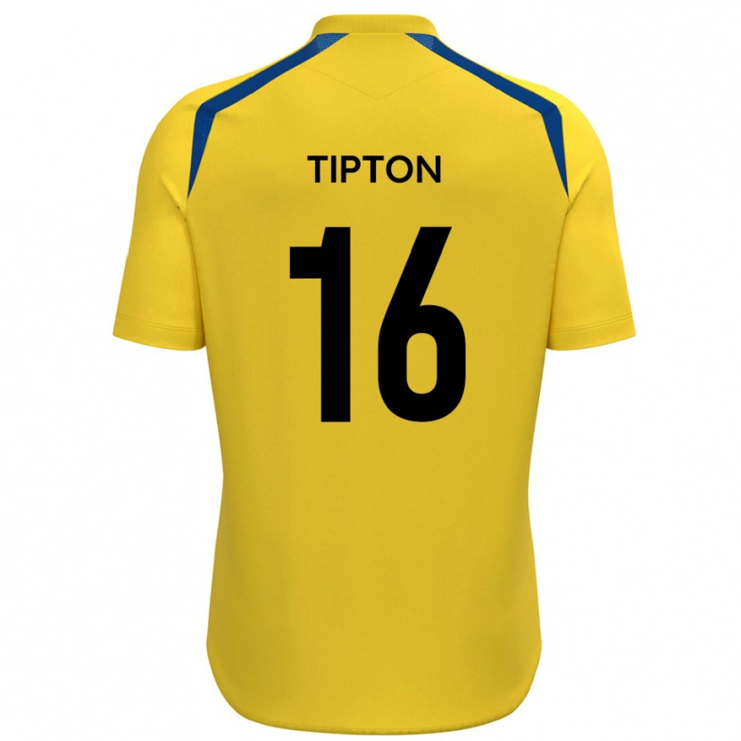 Danxen Uomo Maglia Ollie Tipton #16 Giallo Blu Kit Gara Home 2025/26 Maglietta