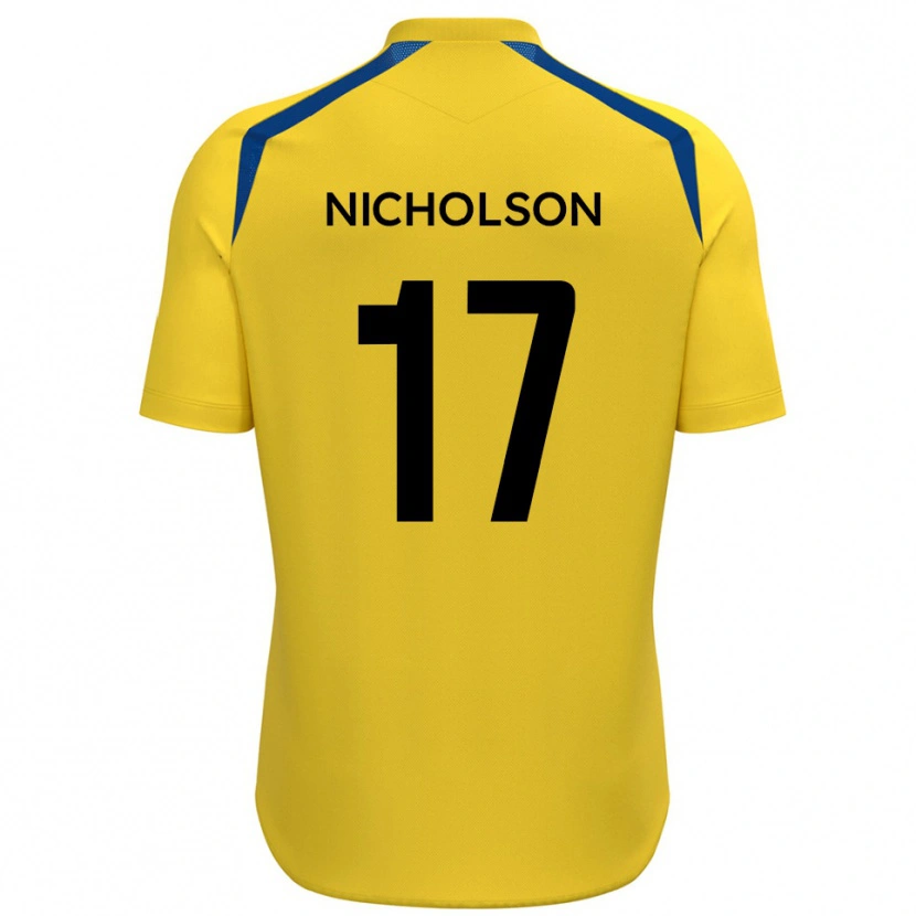Danxen Uomo Maglia Brad Nicholson #17 Giallo Blu Kit Gara Home 2025/26 Maglietta
