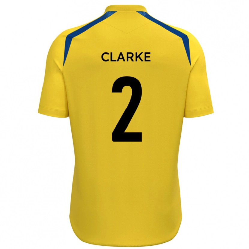 Danxen Uomo Maglia James Clarke #2 Giallo Blu Kit Gara Home 2025/26 Maglietta