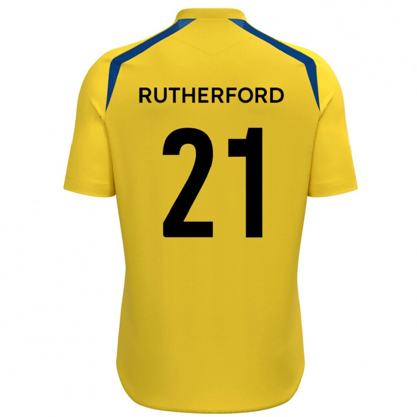 Danxen Uomo Maglia Oscar Rutherford #21 Giallo Blu Kit Gara Home 2025/26 Maglietta