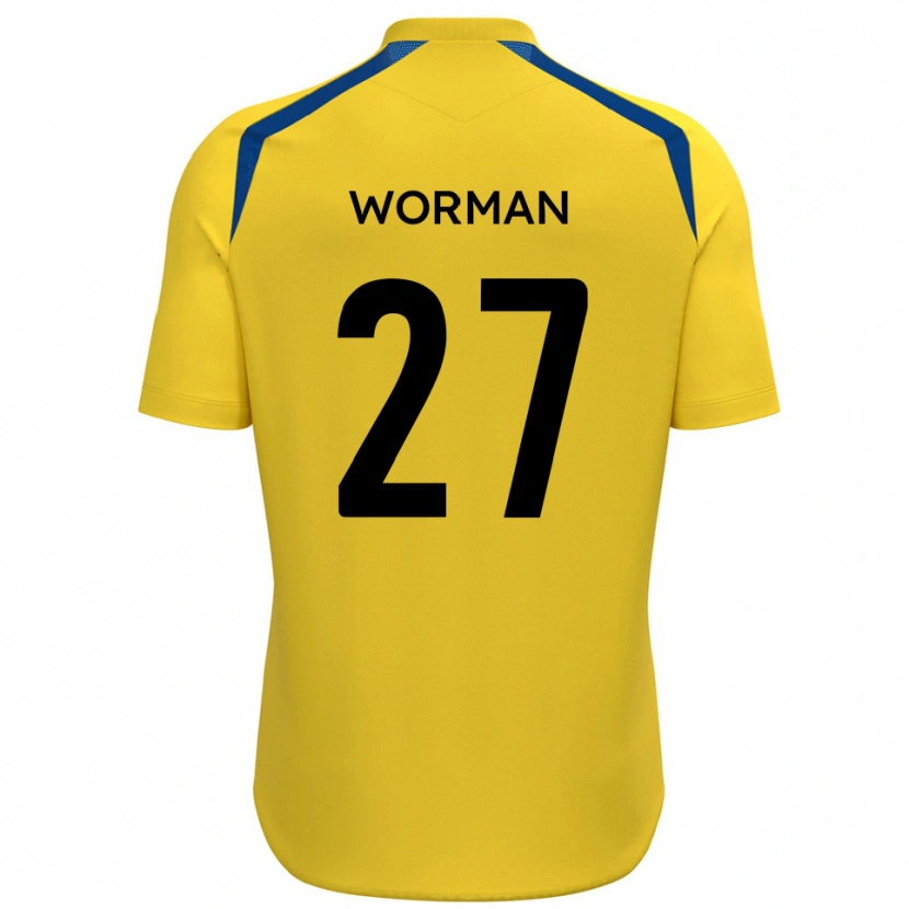 Danxen Uomo Maglia Ben Worman #27 Giallo Blu Kit Gara Home 2025/26 Maglietta