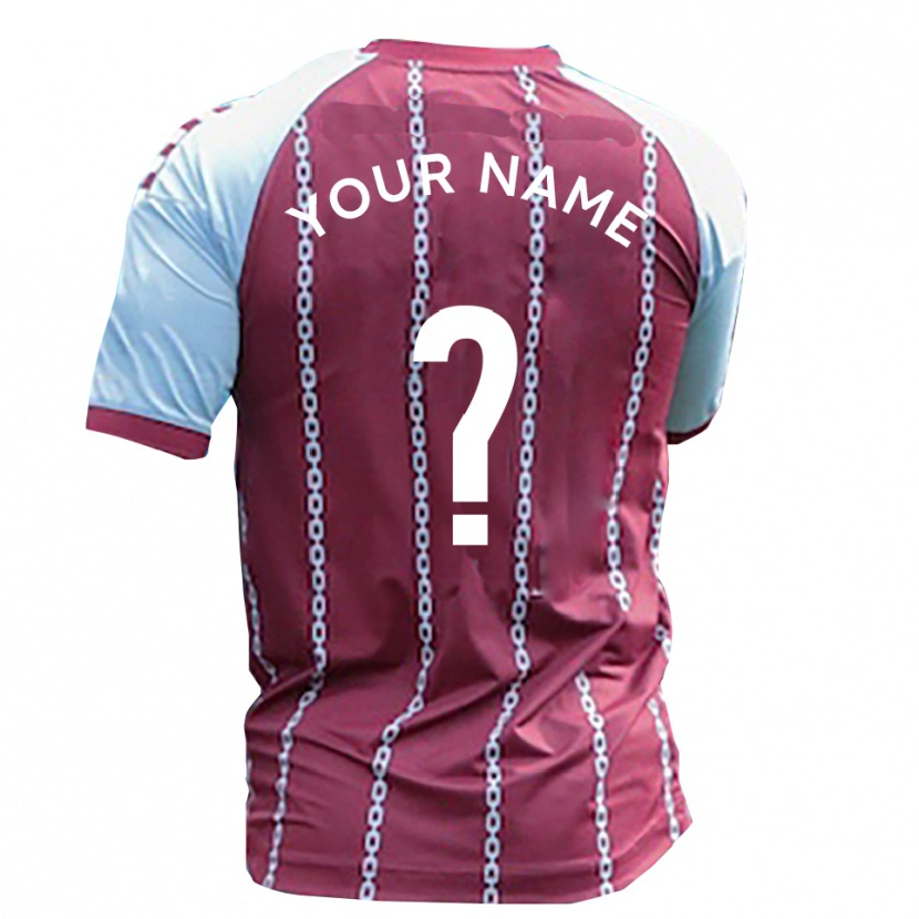 Danxen Uomo Maglia Il Tuo Nome #0 Azzurro Cielo Rosso Ruggine Kit Gara Home 2025/26 Maglietta