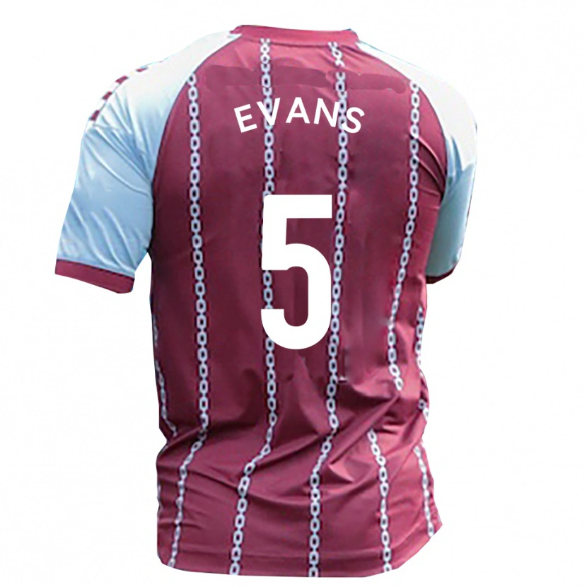 Danxen Uomo Maglia Will Evans #5 Azzurro Cielo Rosso Ruggine Kit Gara Home 2025/26 Maglietta