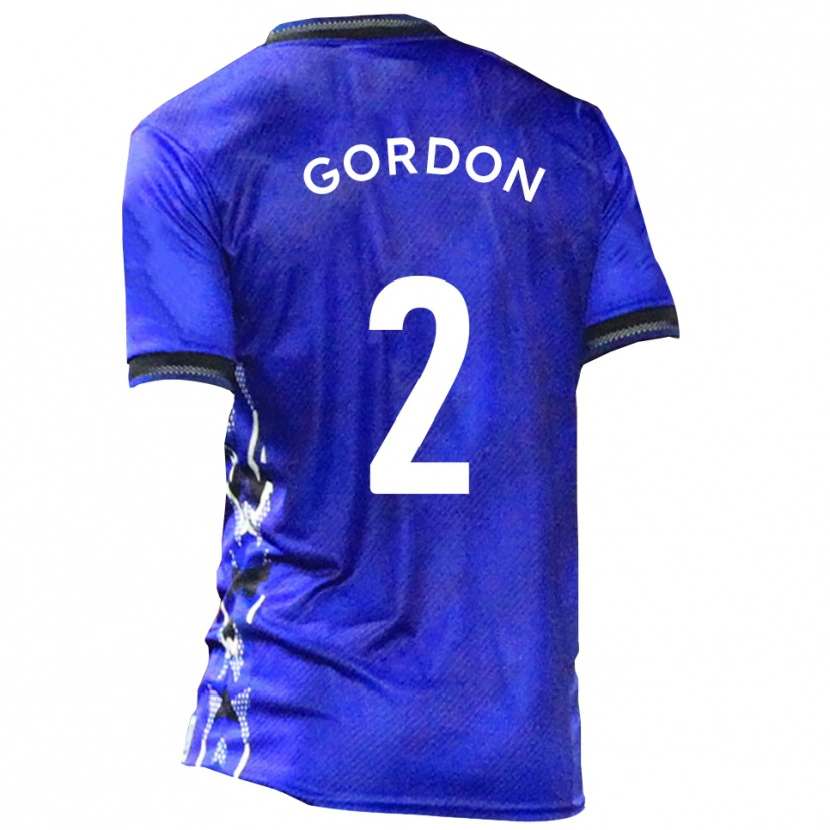 Danxen Uomo Maglia Kyron Gordon #2 Blu Bianco Kit Gara Home 2025/26 Maglietta