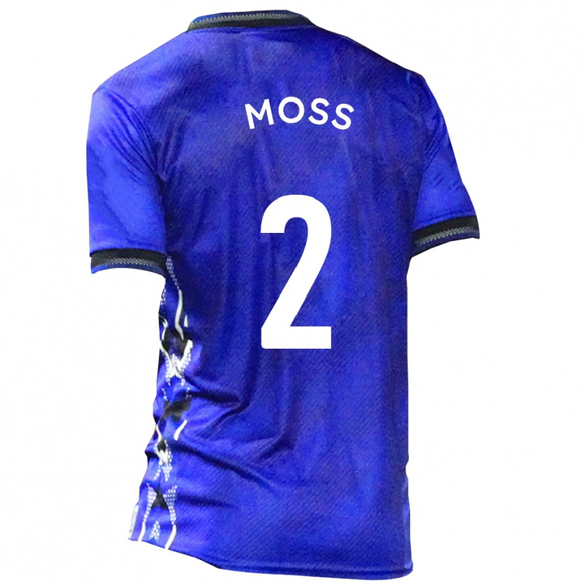 Danxen Uomo Maglia Dan Moss #2 Blu Bianco Kit Gara Home 2025/26 Maglietta