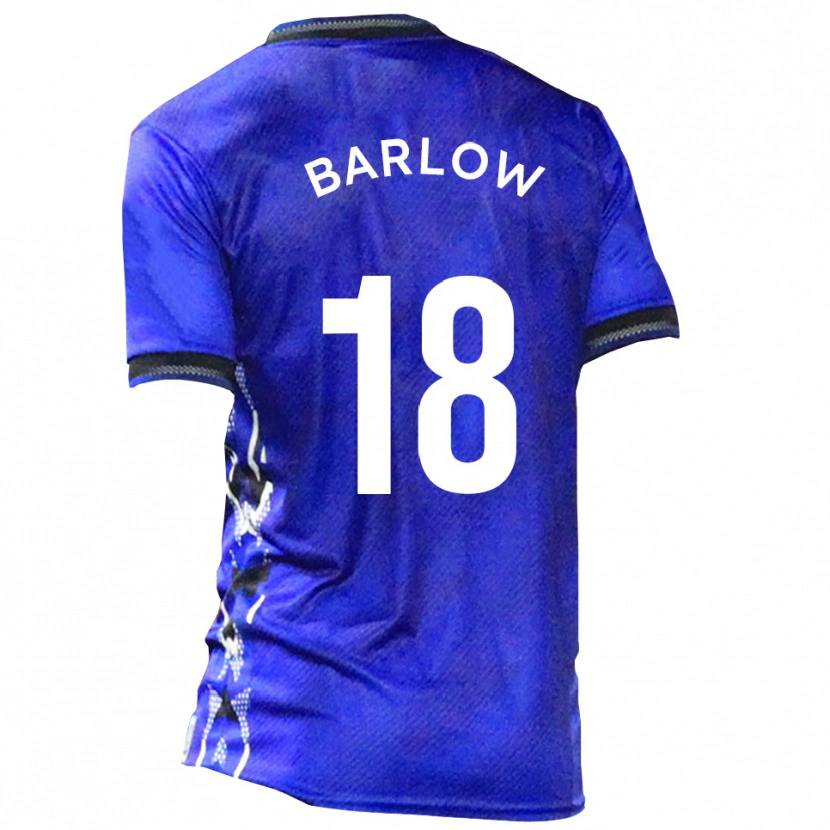 Danxen Uomo Maglia Aidan Barlow #18 Blu Bianco Kit Gara Home 2025/26 Maglietta