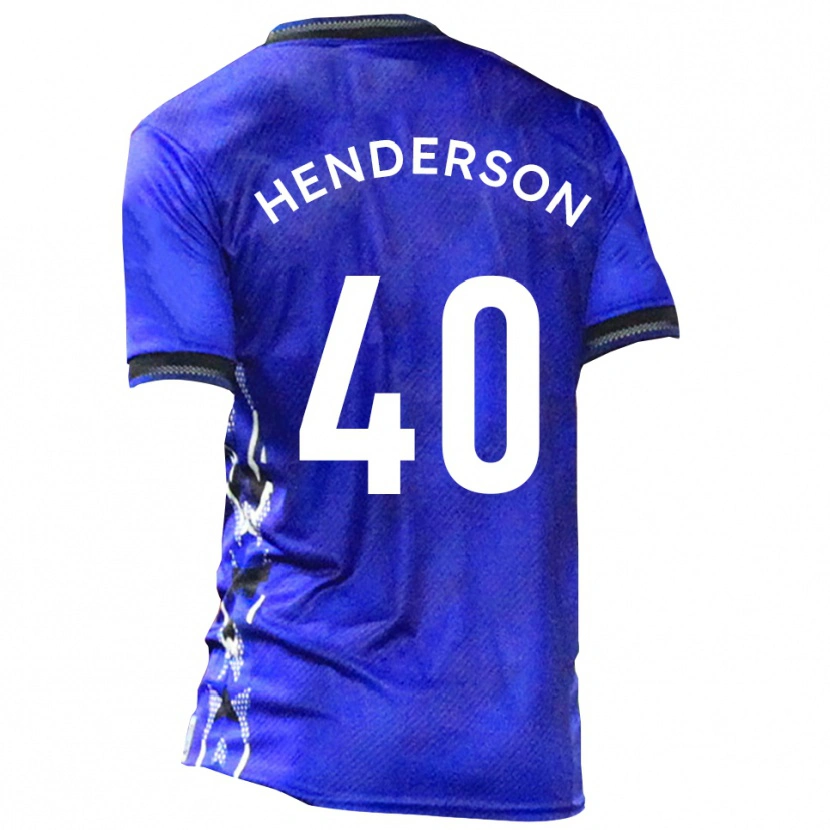 Danxen Uomo Maglia Ian Henderson #40 Blu Bianco Kit Gara Home 2025/26 Maglietta