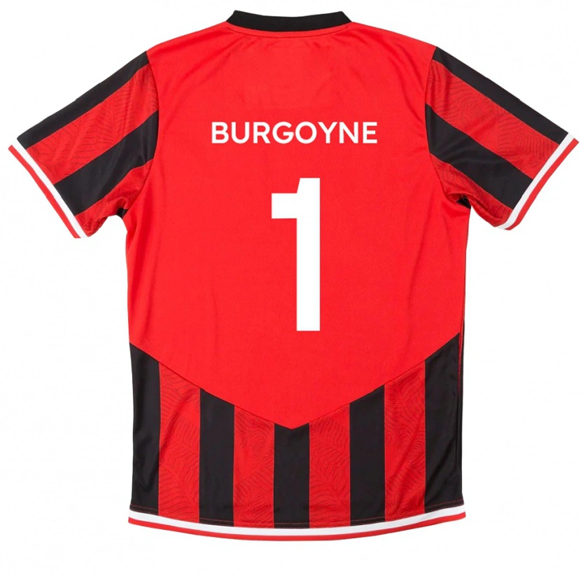 Danxen Uomo Maglia Harry Burgoyne #1 Rosso Nero Kit Gara Home 2025/26 Maglietta