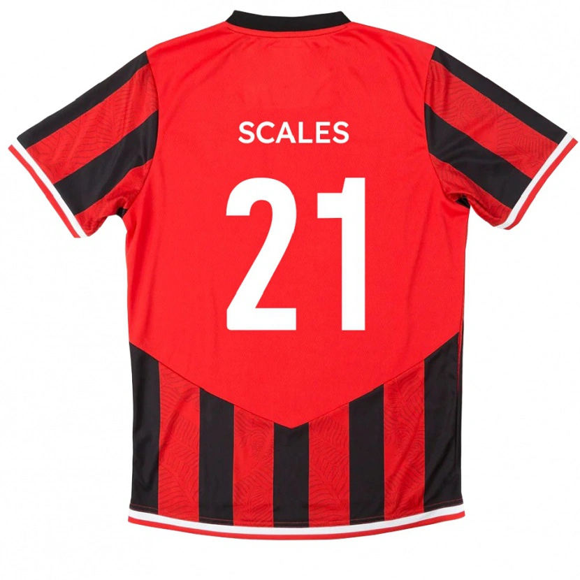 Danxen Uomo Maglia Alfie Scales #21 Rosso Nero Kit Gara Home 2025/26 Maglietta