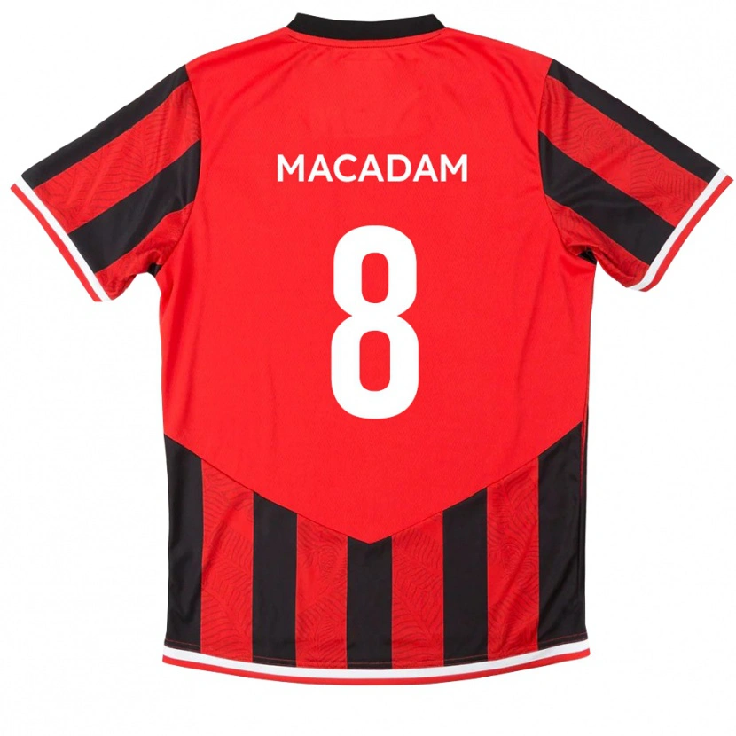 Danxen Uomo Maglia Harvey Macadam #8 Rosso Nero Kit Gara Home 2025/26 Maglietta