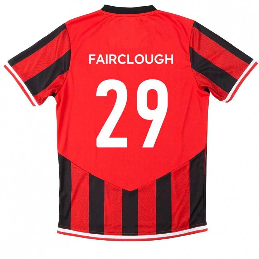 Danxen Uomo Maglia Adam Fairclough #29 Rosso Nero Kit Gara Home 2025/26 Maglietta
