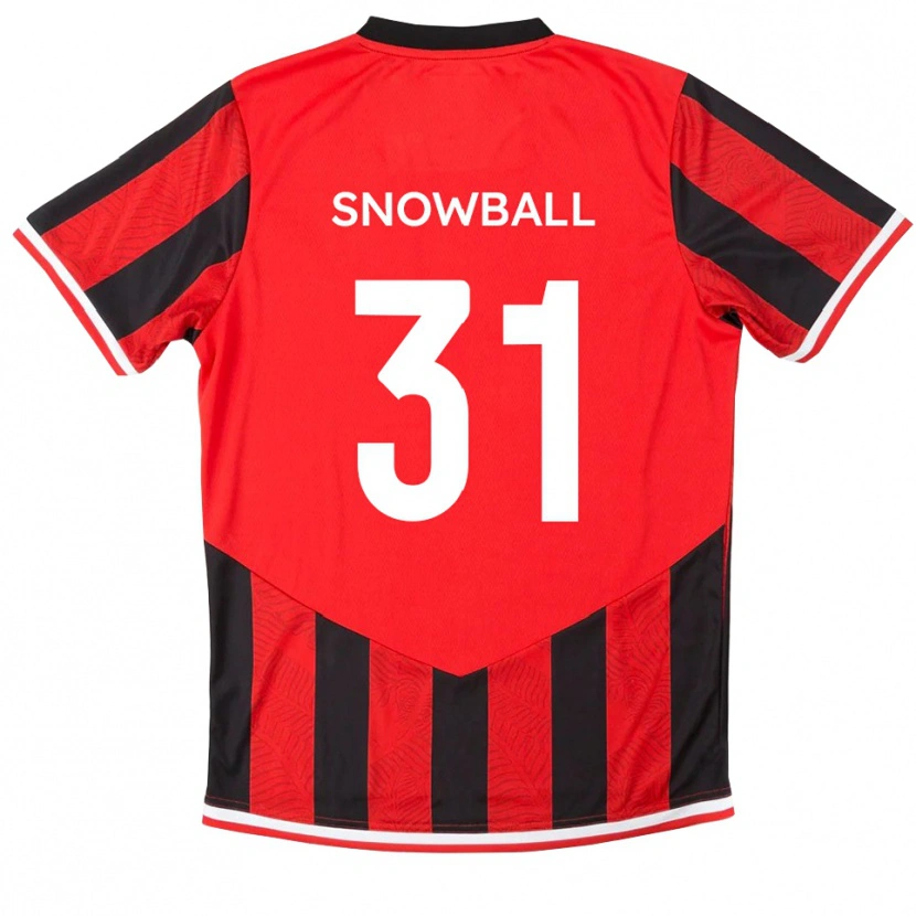 Danxen Uomo Maglia Nathan Snowball #31 Rosso Nero Kit Gara Home 2025/26 Maglietta