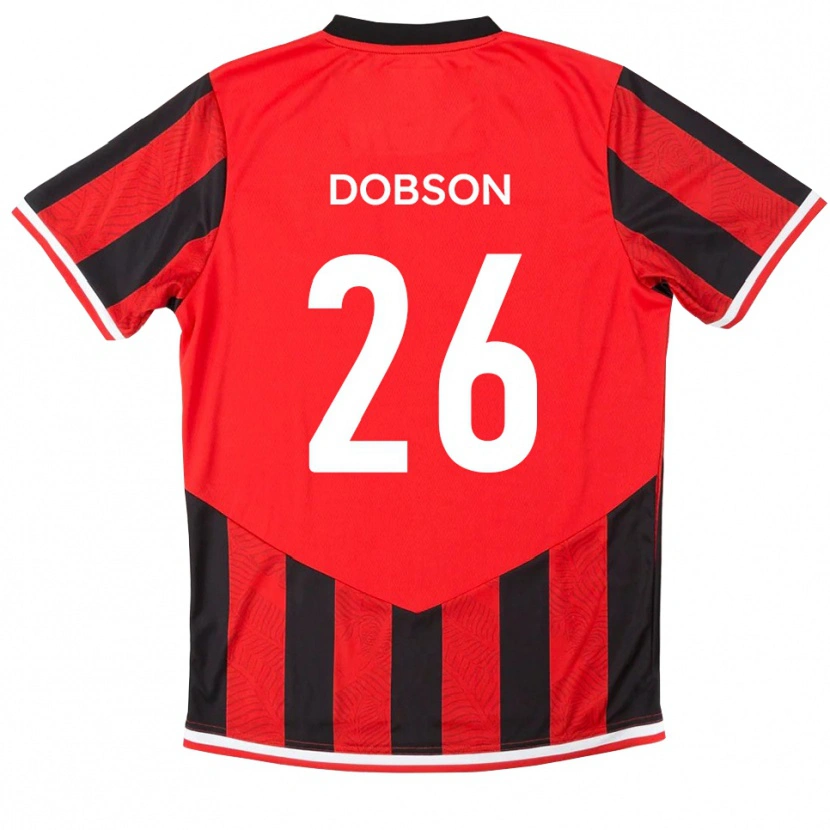 Danxen Uomo Maglia Lennon Dobson #26 Rosso Nero Kit Gara Home 2025/26 Maglietta