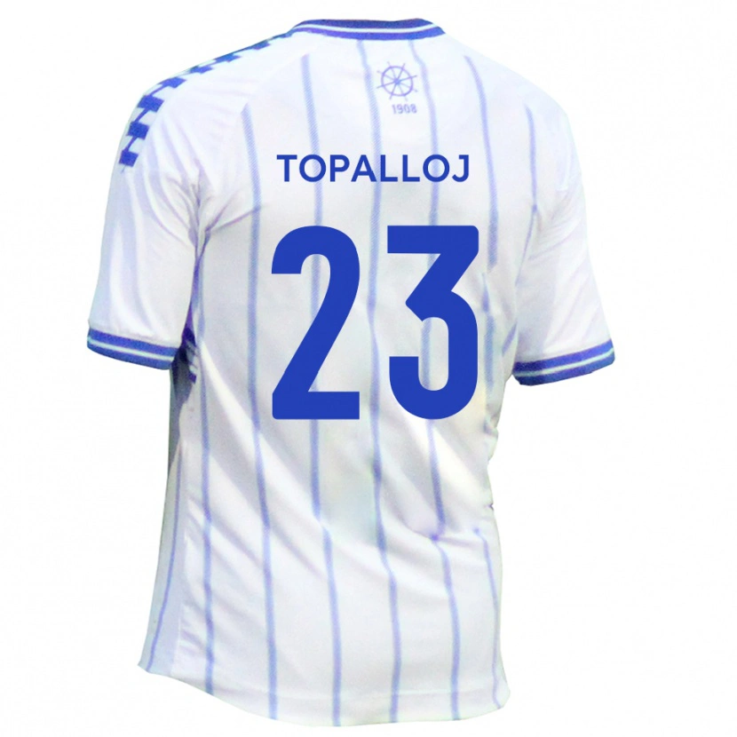 Danxen Uomo Maglia Besart Topalloj #23 Bianco Blu Kit Gara Home 2025/26 Maglietta