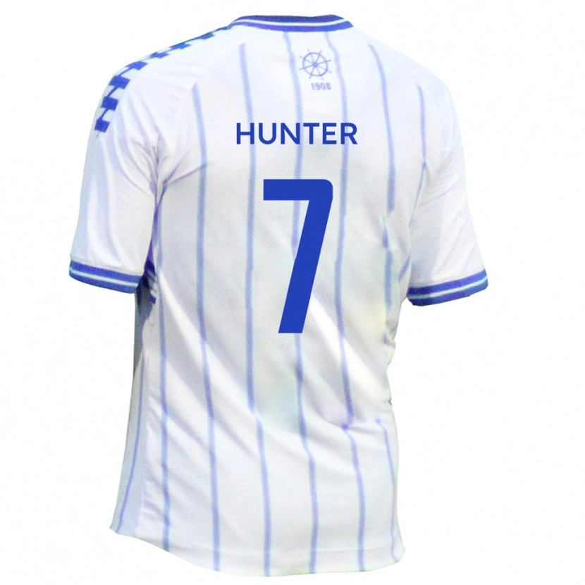 Danxen Uomo Maglia Jack Hunter #7 Bianco Blu Kit Gara Home 2025/26 Maglietta
