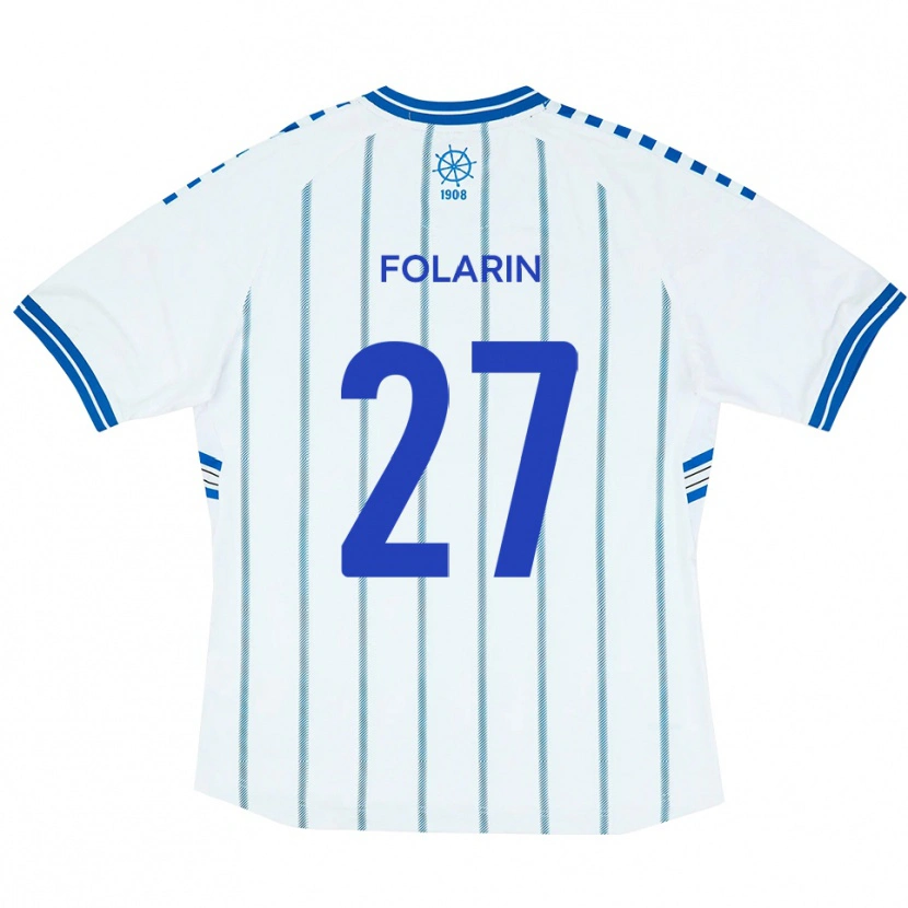 Danxen Uomo Maglia Sam Folarin #27 Bianco Blu Kit Gara Home 2025/26 Maglietta