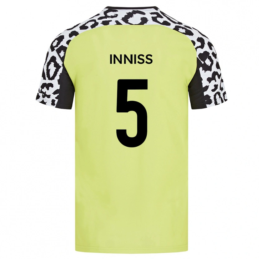 Danxen Uomo Maglia Ryan Inniss #5 Giallo Fluorescente Kit Gara Home 2025/26 Maglietta