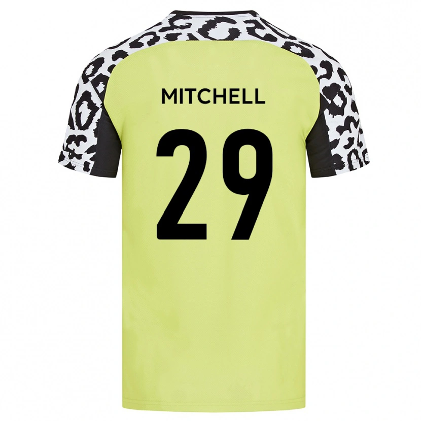 Danxen Uomo Maglia Kairo Mitchell #29 Giallo Fluorescente Kit Gara Home 2025/26 Maglietta