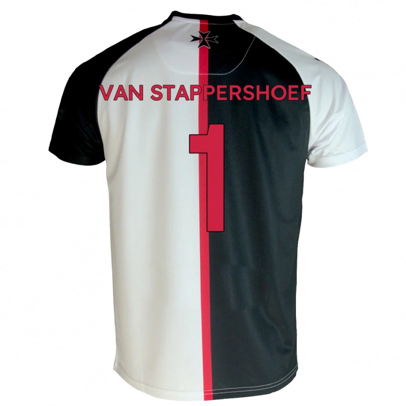 Danxen Uomo Maglia Jordi Van Stappershoef #1 Bianco Nero Kit Gara Home 2025/26 Maglietta