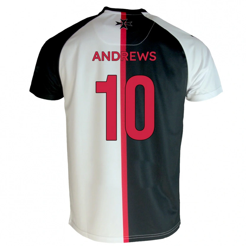 Danxen Uomo Maglia Corie Andrews #10 Bianco Nero Kit Gara Home 2025/26 Maglietta