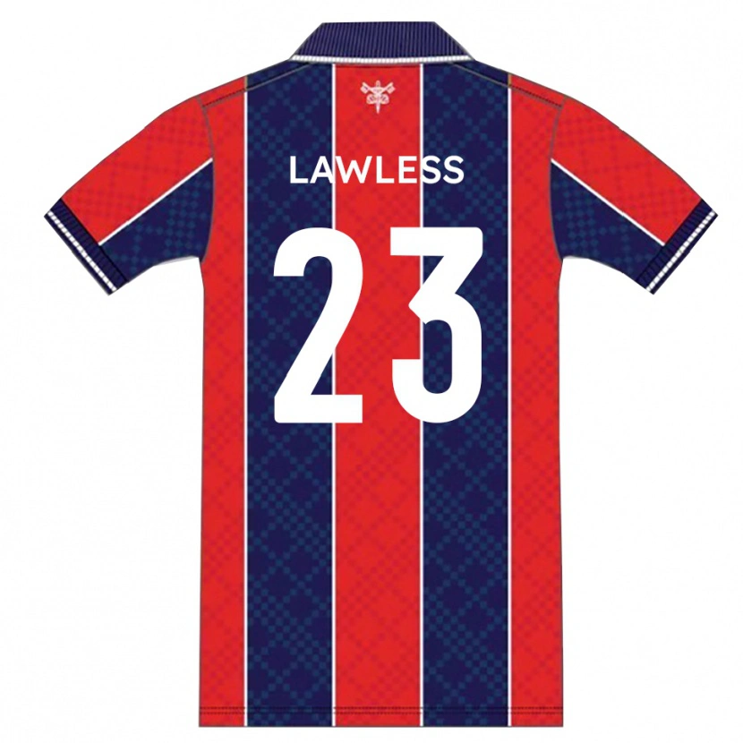 Danxen Uomo Maglia Conor Lawless #23 Rosso Blu Marino Kit Gara Home 2025/26 Maglietta