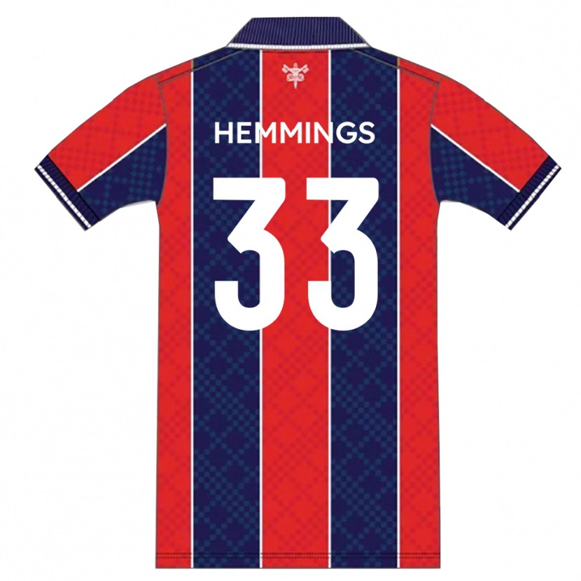 Danxen Uomo Maglia Ashley Hemmings #33 Rosso Blu Marino Kit Gara Home 2025/26 Maglietta