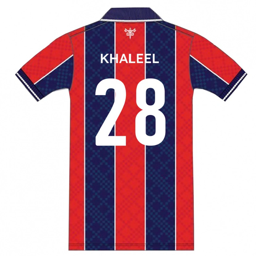 Danxen Uomo Maglia Rafiq Khaleel #28 Rosso Blu Marino Kit Gara Home 2025/26 Maglietta