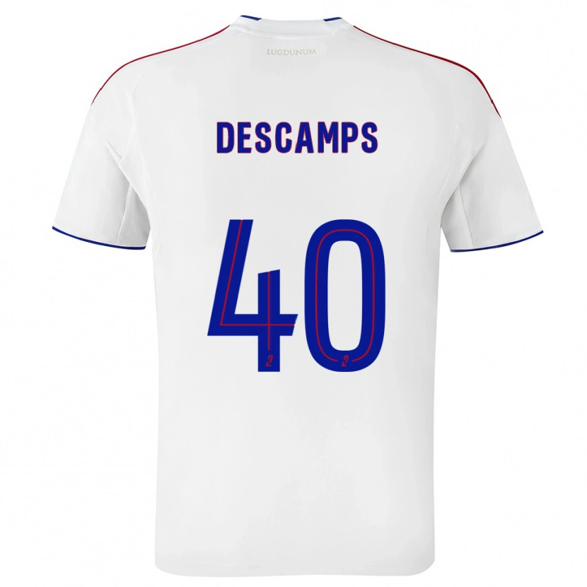 Danxen Uomo Maglia Rémy Descamps #40 Bianco Rosso Kit Gara Home 2025/26 Maglietta