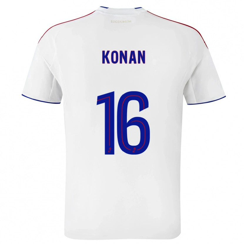 Danxen Uomo Maglia Yvann Konan #16 Bianco Rosso Kit Gara Home 2025/26 Maglietta