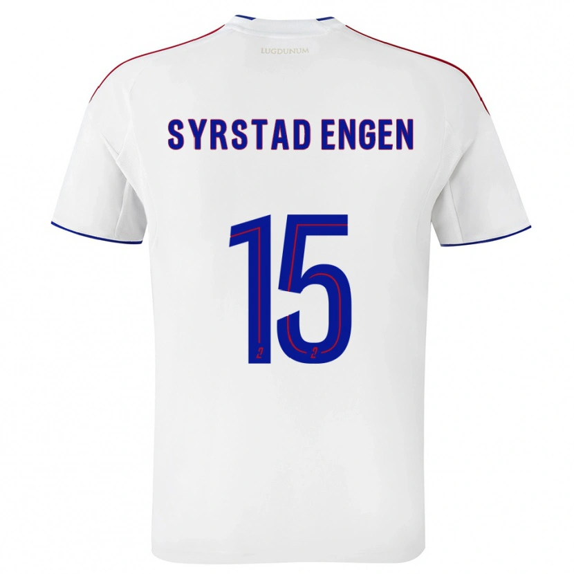 Danxen Uomo Maglia Ingrid Syrstad Engen #15 Bianco Rosso Kit Gara Home 2025/26 Maglietta