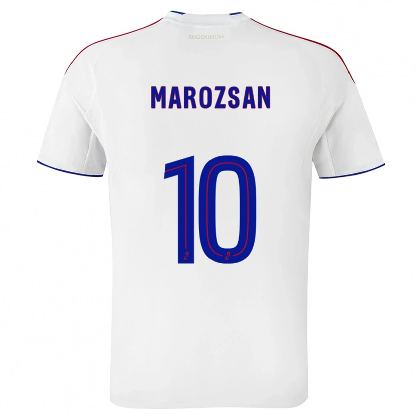 Danxen Uomo Maglia Dzsenifer Marozsan #10 Bianco Rosso Kit Gara Home 2025/26 Maglietta