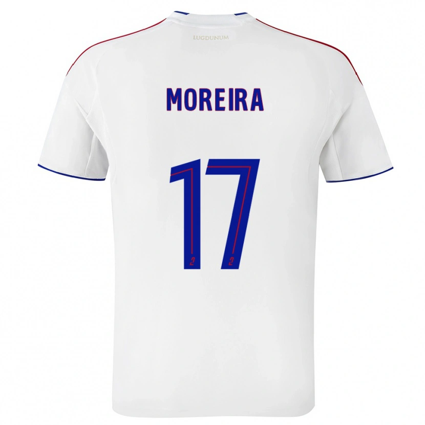 Danxen Uomo Maglia Afonso Moreira #17 Bianco Rosso Kit Gara Home 2025/26 Maglietta