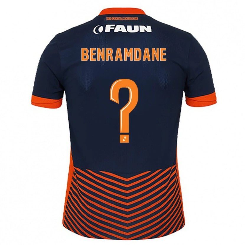 Danxen Uomo Maglia Noam Benramdane #0 Blu Mezzanotte Arancione Kit Gara Home 2025/26 Maglietta