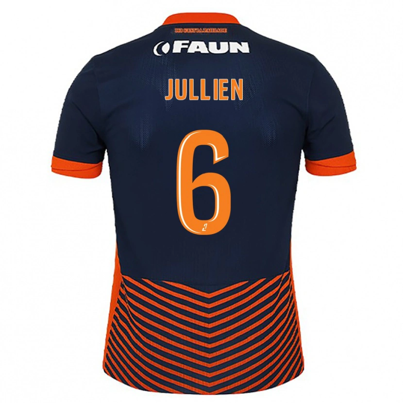 Danxen Uomo Maglia Christopher Jullien #6 Blu Mezzanotte Arancione Kit Gara Home 2025/26 Maglietta