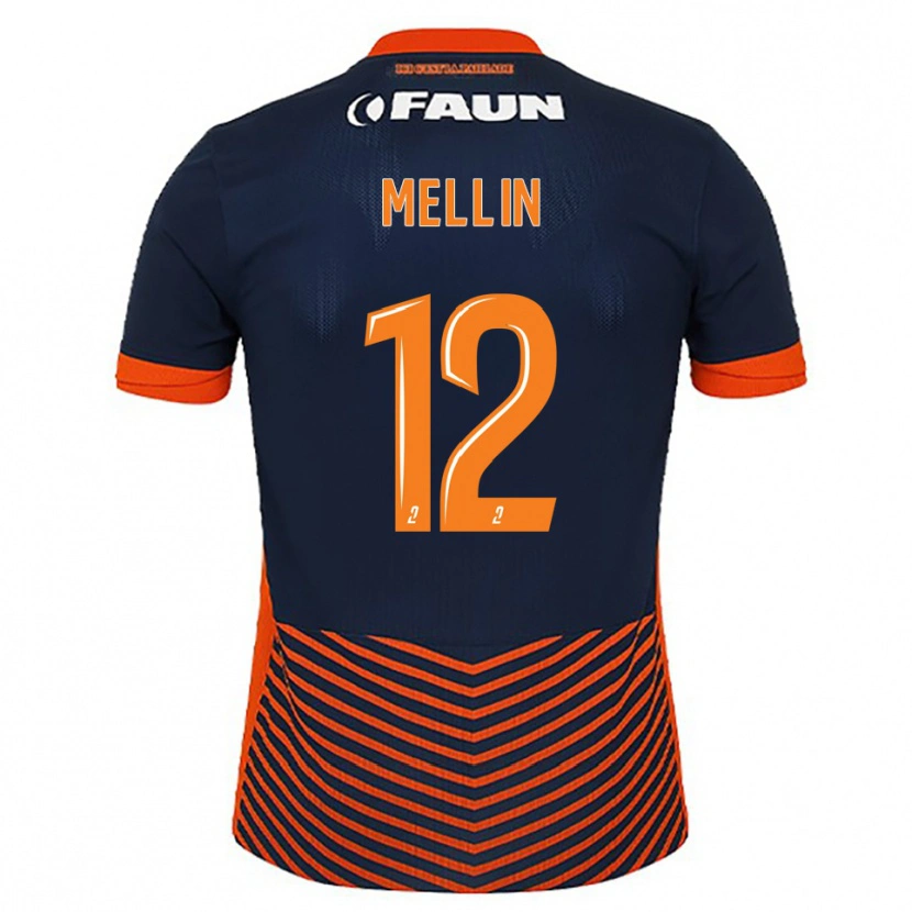 Danxen Uomo Maglia Léo Mellin #12 Blu Mezzanotte Arancione Kit Gara Home 2025/26 Maglietta