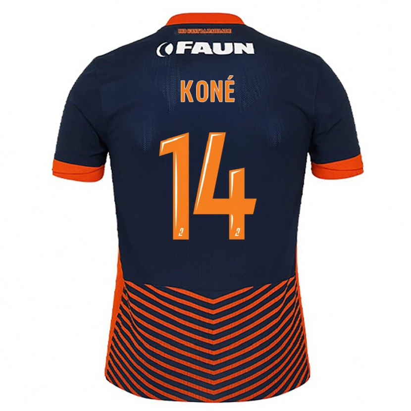Danxen Uomo Maglia Djomoh Koné #14 Blu Mezzanotte Arancione Kit Gara Home 2025/26 Maglietta