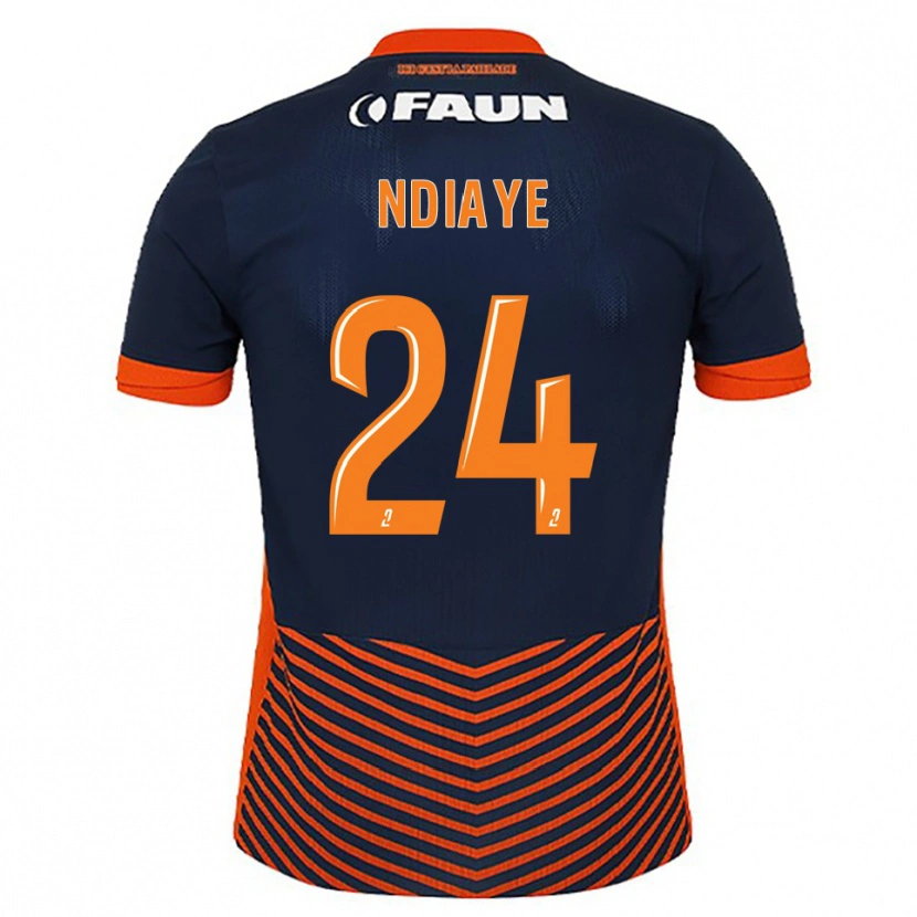Danxen Uomo Maglia Junior Ndiaye #24 Blu Mezzanotte Arancione Kit Gara Home 2025/26 Maglietta