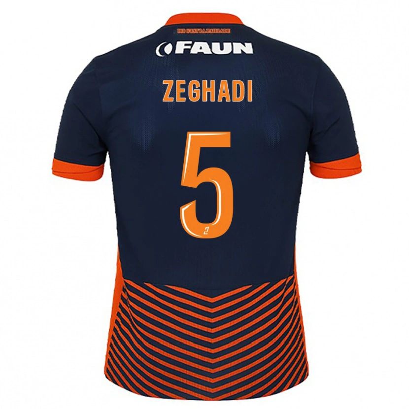 Danxen Uomo Maglia Mohamed Zeghadi #5 Blu Mezzanotte Arancione Kit Gara Home 2025/26 Maglietta