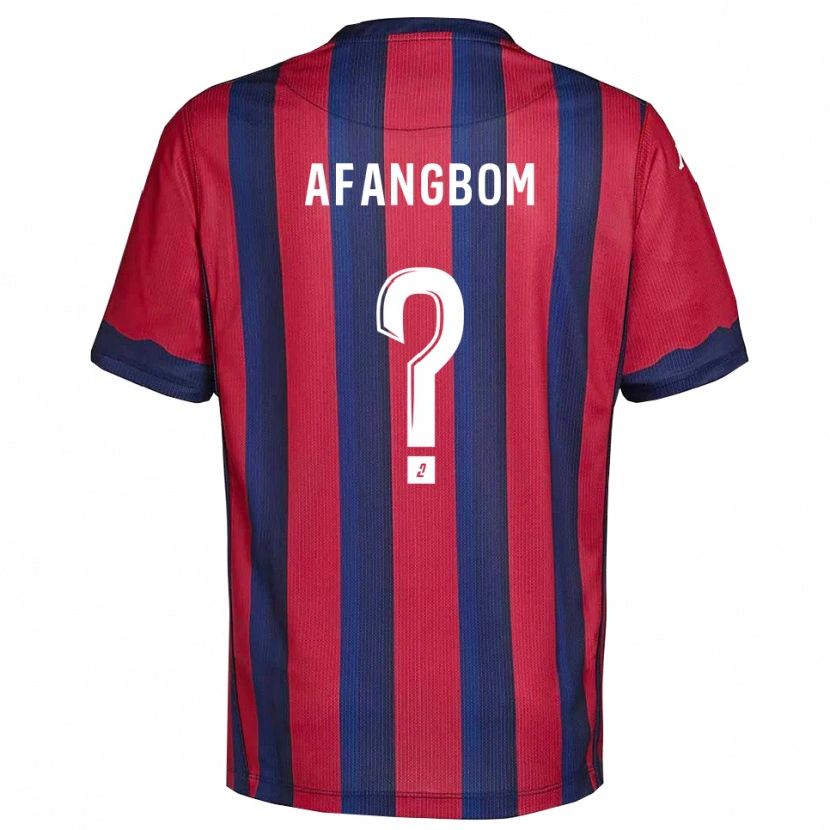 Danxen Uomo Maglia Adelino Afangbom #0 Bordeaux Blu Marino Kit Gara Home 2025/26 Maglietta