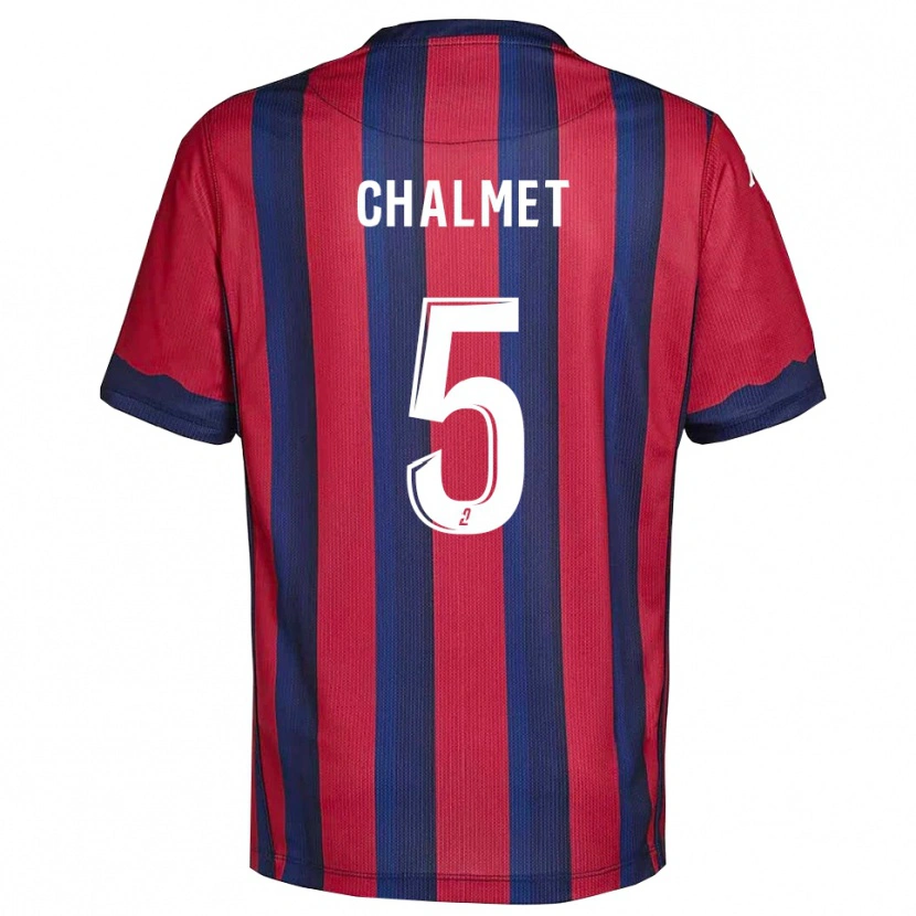 Danxen Uomo Maglia Mélanie Chalmet #5 Bordeaux Blu Marino Kit Gara Home 2025/26 Maglietta