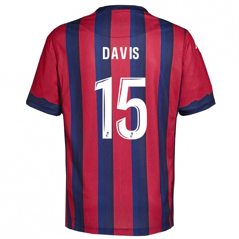 Danxen Uomo Maglia Matthew Davis #15 Bordeaux Blu Marino Kit Gara Home 2025/26 Maglietta