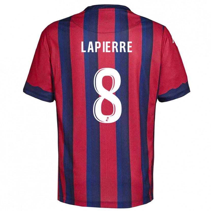 Danxen Uomo Maglia Mélody Lapierre #8 Bordeaux Blu Marino Kit Gara Home 2025/26 Maglietta
