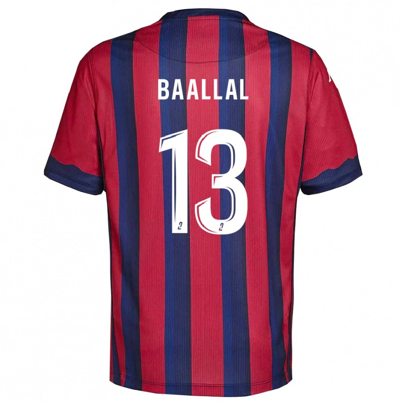 Danxen Uomo Maglia Abdellah Baallal #13 Bordeaux Blu Marino Kit Gara Home 2025/26 Maglietta