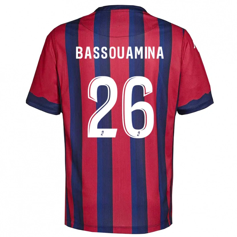 Danxen Uomo Maglia Mons Bassouamina #26 Bordeaux Blu Marino Kit Gara Home 2025/26 Maglietta