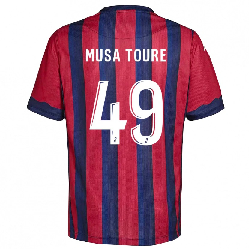 Danxen Uomo Maglia Musa Toure #49 Bordeaux Blu Marino Kit Gara Home 2025/26 Maglietta