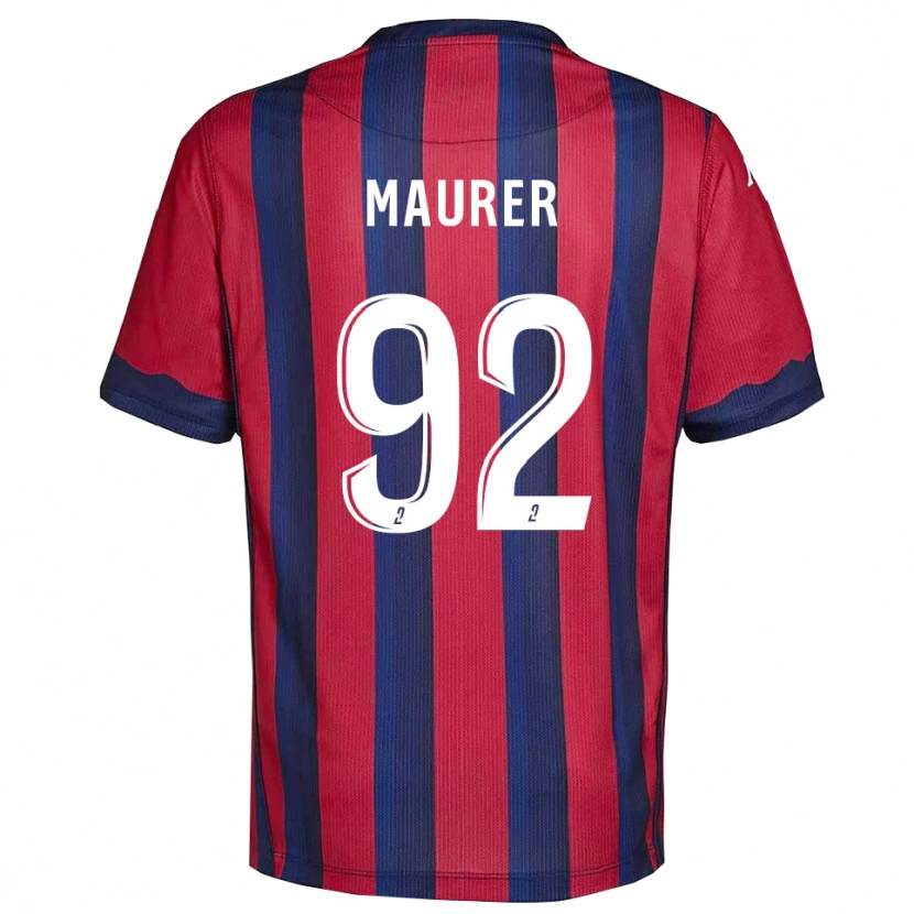 Danxen Uomo Maglia Aïman Maurer #92 Bordeaux Blu Marino Kit Gara Home 2025/26 Maglietta